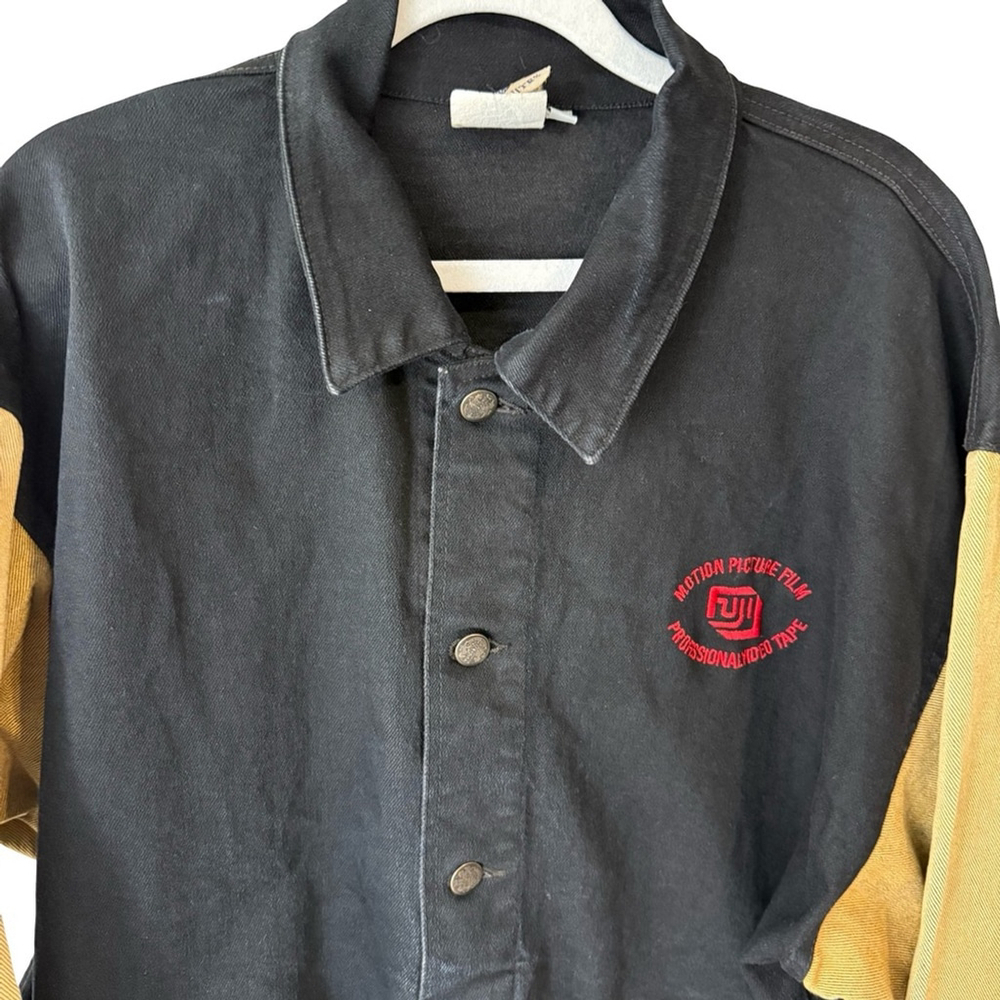 Vintage 90s Lonesome Dove The Outlaw Years Black &Tan Denim Crew Jacket Size M - Picture 13 of 16
